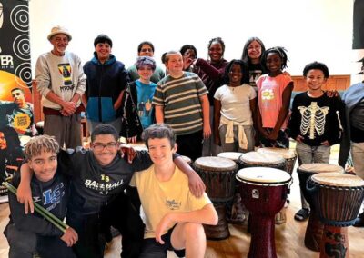 Post practice at the Lexington Friends Meeting House. We’re grateful for the partnership with the Friends Assembly which provides us with a place to gather and play drums!  